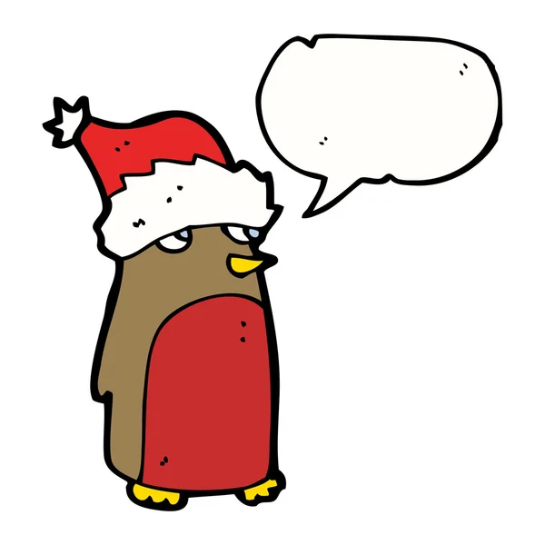 Vtipné vánoční robin — Stockový vektor