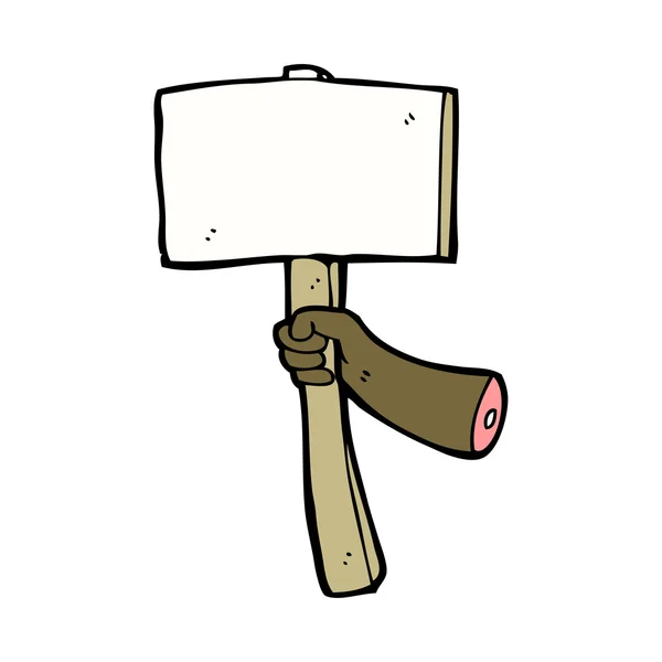 Arm holding placard — Stock Vector
