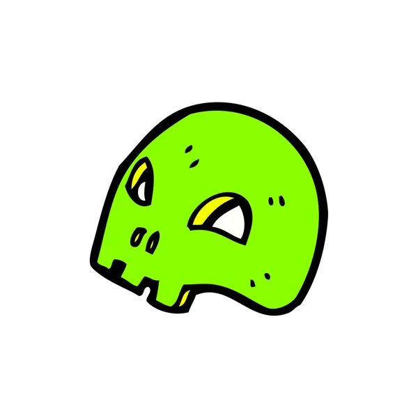 Glowing green skull mask — Stock Vector