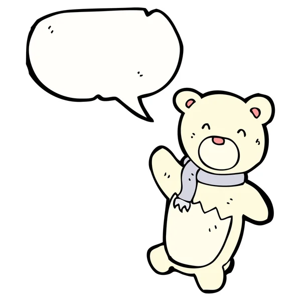 Lindo oso polar teddy — Vector de stock