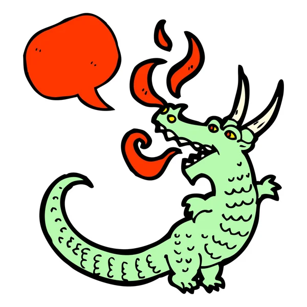 Dragon breathing fire — Stock Vector