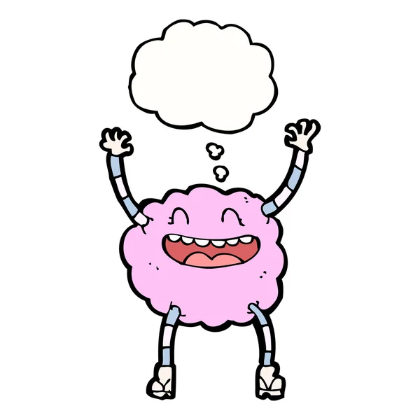 Feliz criatura nuvem rosa — Vetor de Stock