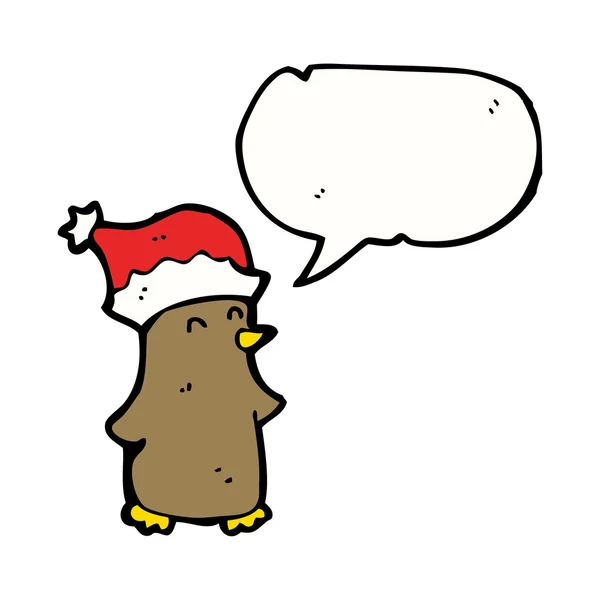 Το πουλί των Χριστουγέννων στην το καπέλο santa — Διανυσματικό Αρχείο