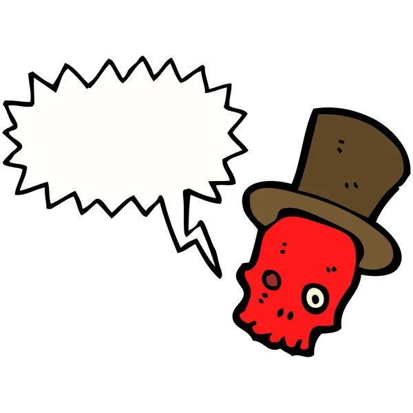 Spooky schedel in top hat — Stockvector