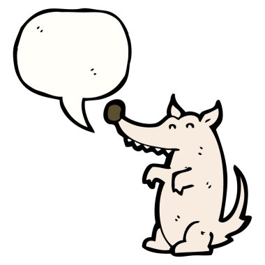 Beyaz bir arka plan üzerinde komik kurt