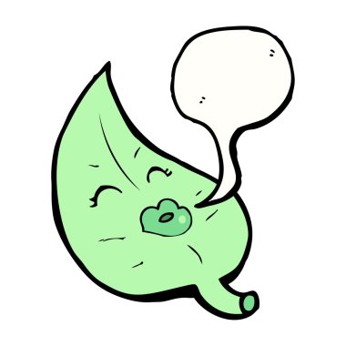 düşünce balonu ile güzel yaprak