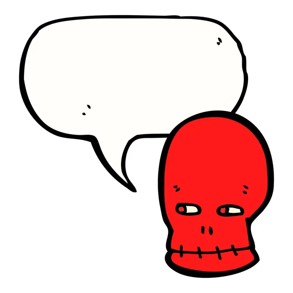 Cráneo rojo espeluznante — Vector de stock
