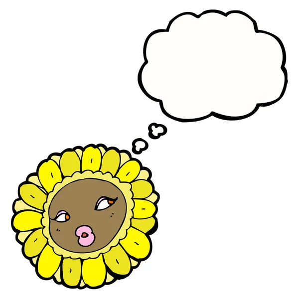 Bonita cara de flor — Vector de stock