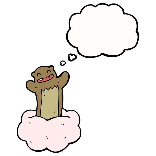 Teddy bear on cloud — Stock Vector