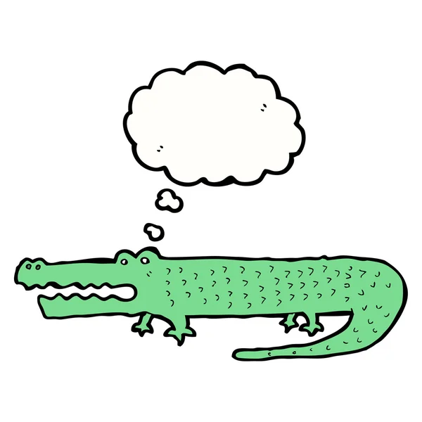 鳄鱼与思想泡泡 — 图库矢量图片