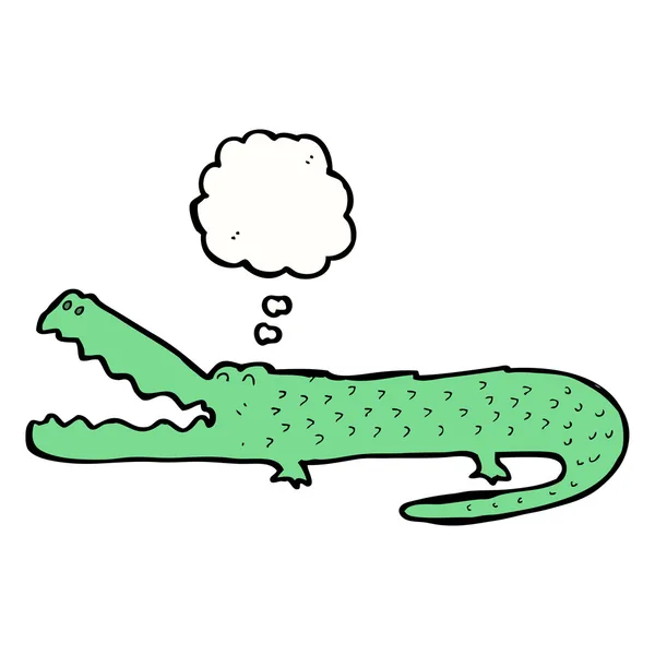 鳄鱼有思想泡泡 — 图库矢量图片