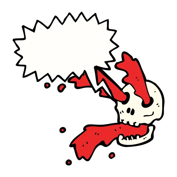 Gross blood spurting skull — Stock Vector