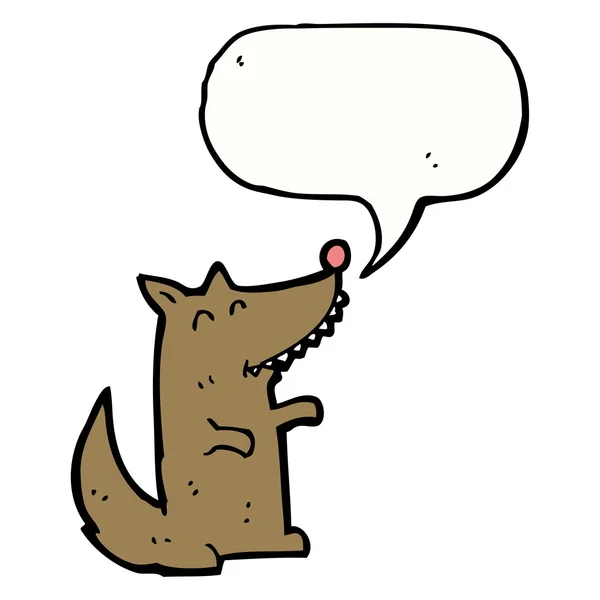 Perro pequeño con burbuja de pensamiento — Vector de stock