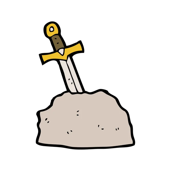 Espada en piedra — Vector de stock