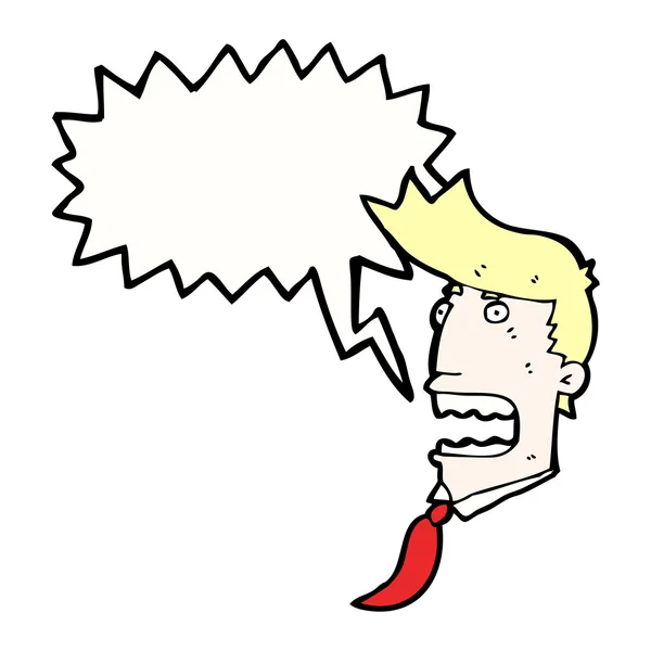 Homme en colère en cravate — Image vectorielle
