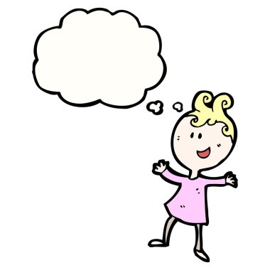 düşünce balonu kadınla çizgi film