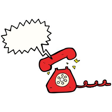 Retro telefon karikatür