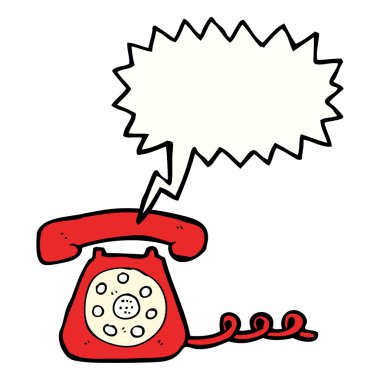 Retro telefon karikatür
