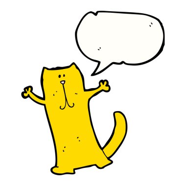 Karikatür kedi ile konuşma balonu