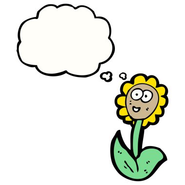 yüzü olan çizgi film çiçek