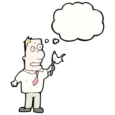 man met de witte vlag cartoon