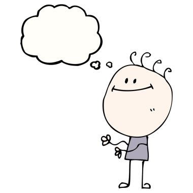 karikatür gülümseyen doodle adam