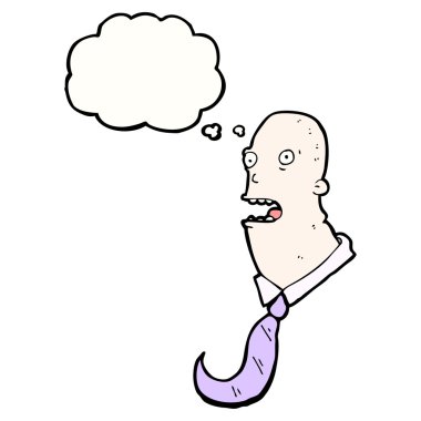 karikatür kel office adam hayrete düşürdü.