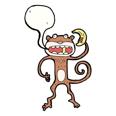 muz yemek karikatür maymun