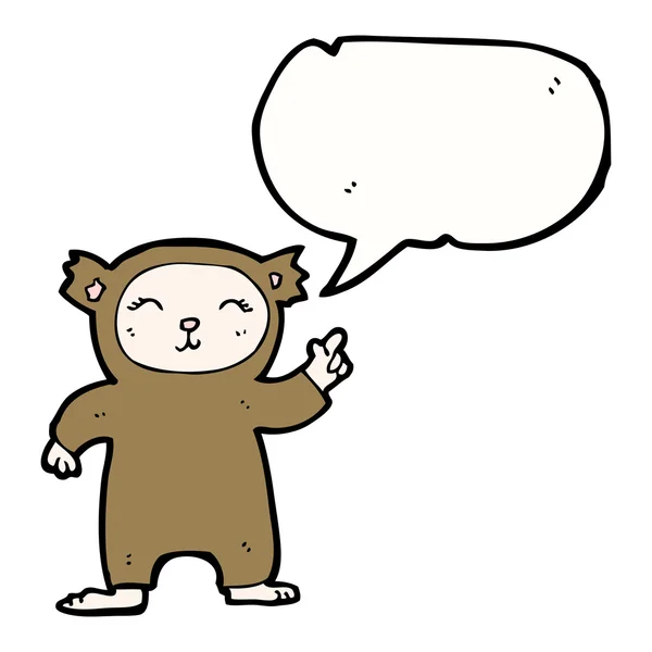Enfant en costume d'ours — Image vectorielle