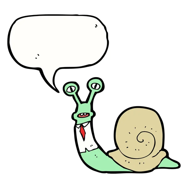 Escargot de dessin animé en chemise et cravate — Image vectorielle