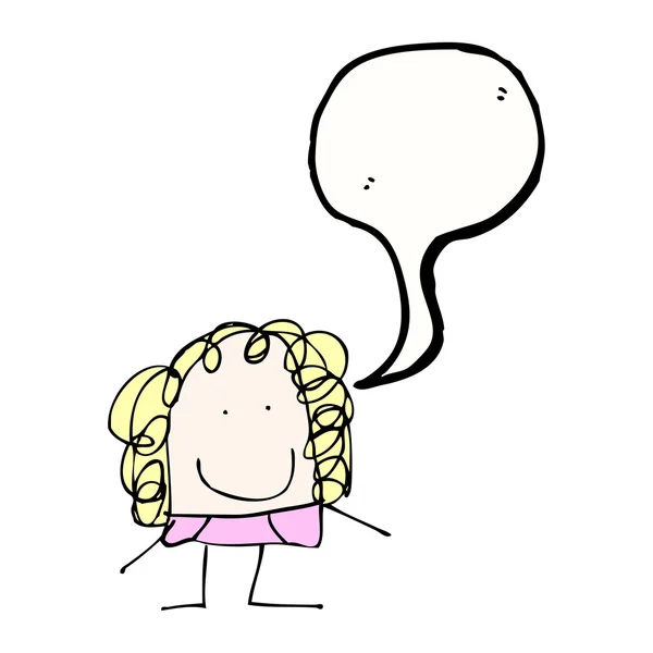 Dětská kresba blond ženy — Stockový vektor