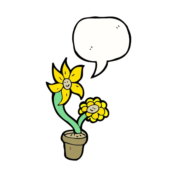 Cartoon bloemen in pot — Stockvector