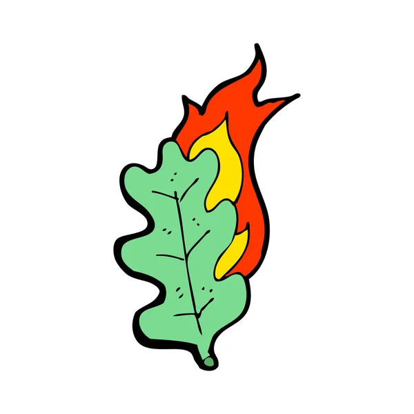 Спалювання зелений лист — стоковий вектор