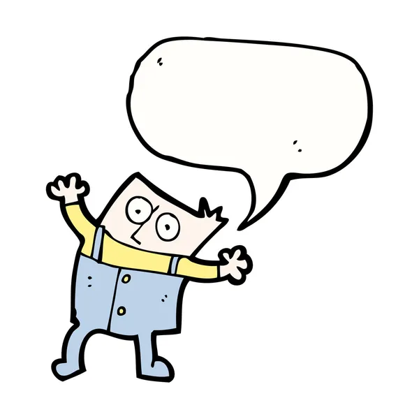 Niño de dibujos animados con burbuja de habla — Archivo Imágenes Vectoriales