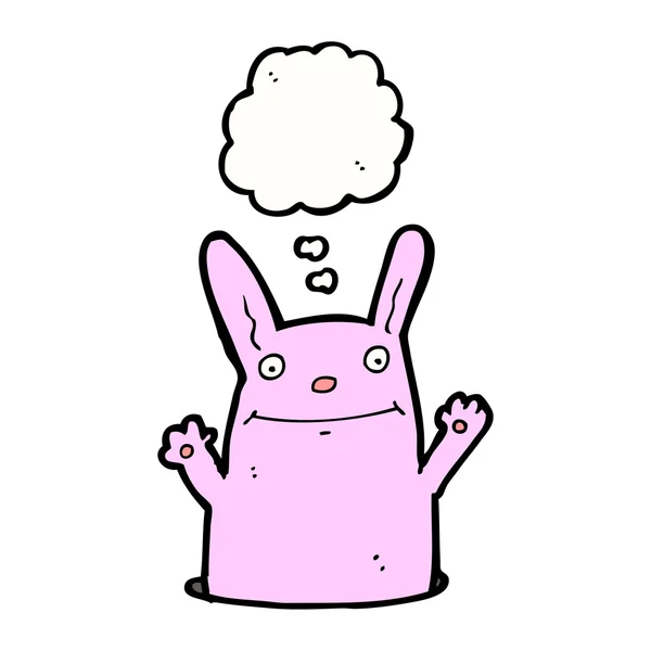 Kreslený králík v díře — Stockový vektor