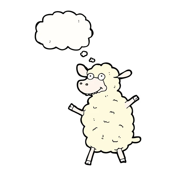 Moutons dessin animé avec bulle de pensée — Image vectorielle