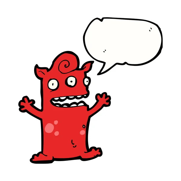 Cartoon happy lilla monster — Stock vektor