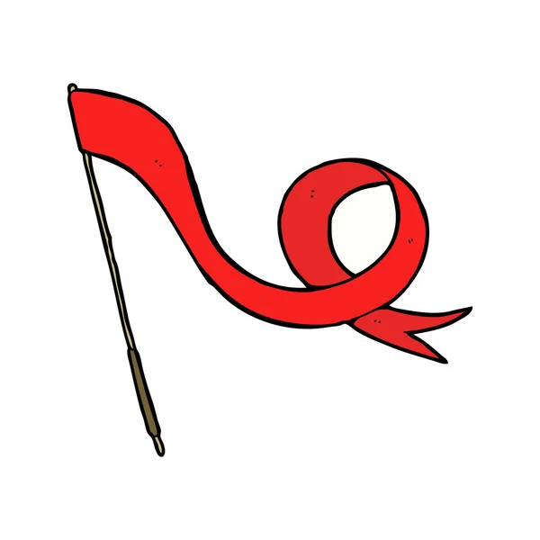 Red swirling flag cartoon — Stock Vector