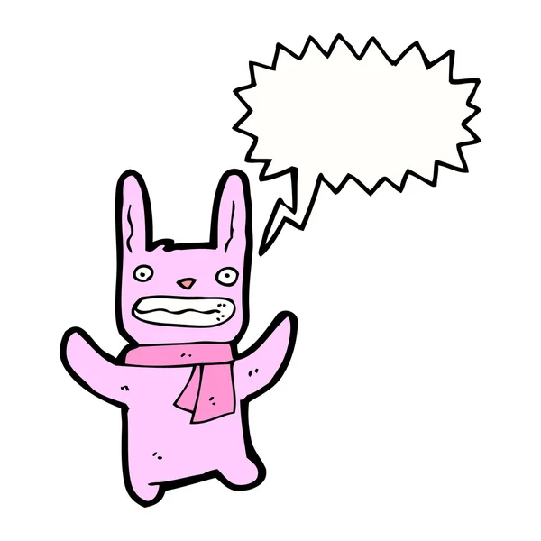Cartoon funny pink rabbit — Stock Vector