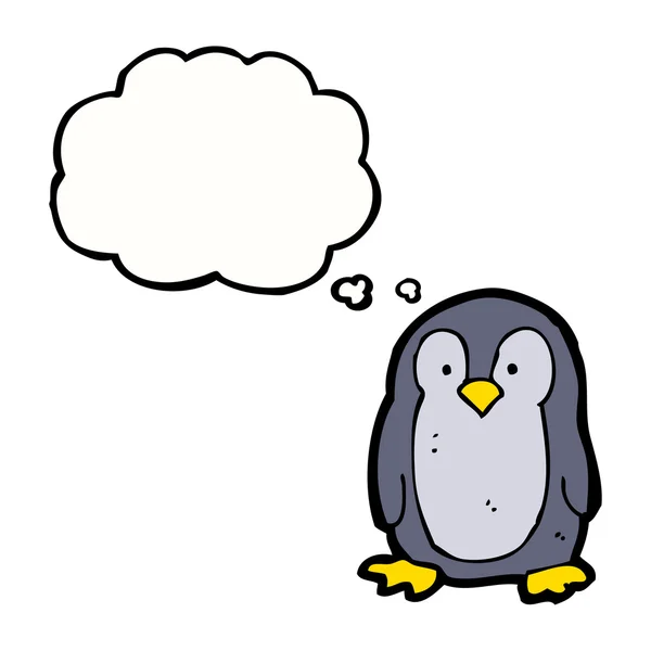 Little penguin with speech bubble — Stock Vector