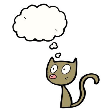 kedi ile düşünce balonu