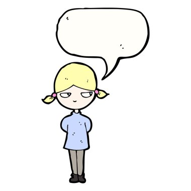 düşünce balonu ile kız