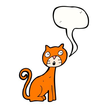 kedi ile düşünce balonu