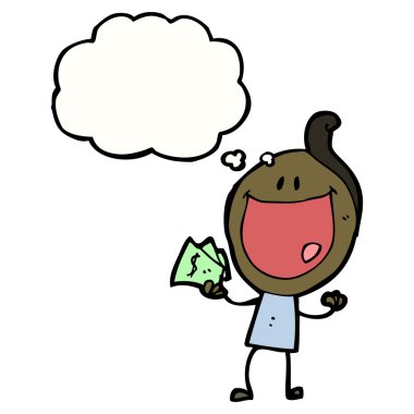 para ile çok mutlu bir adam