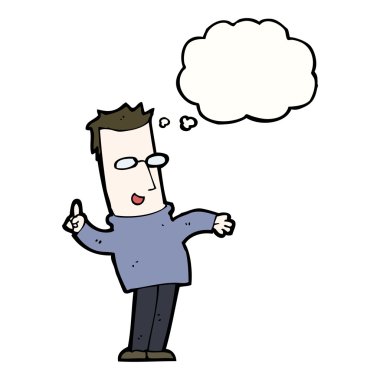 Düşünce kabarcığı olan adam