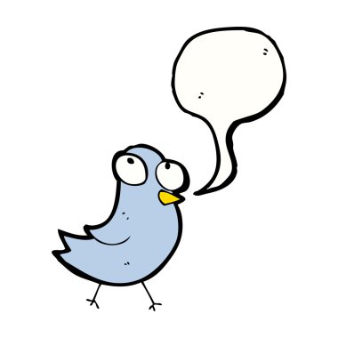Mavi kuş ile konuşma balonu