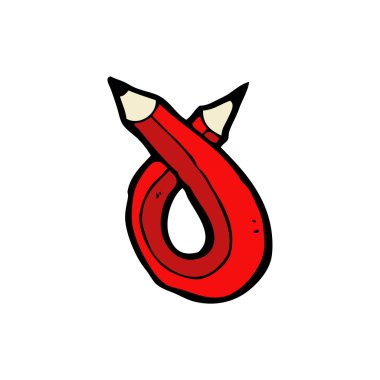 bükülmüş çift uçlu kalem