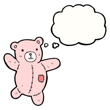 beyaz zemin üzerinde pembe bir oyuncak ayı