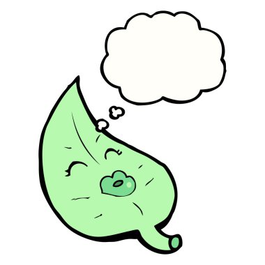 düşünce balonu ile güzel yaprak
