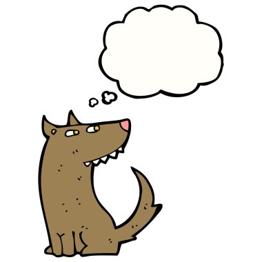 düşünce balonu ile köpek